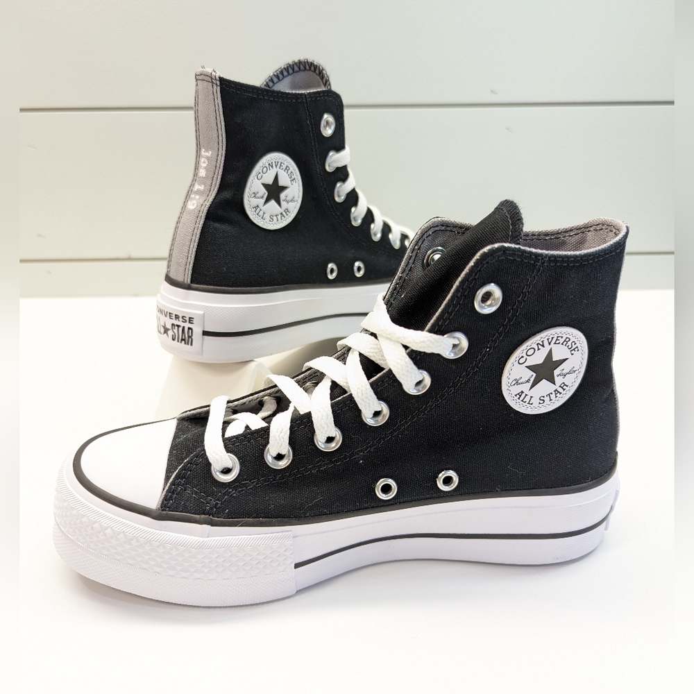 Converse CTAS By You Jos 1:9 Black Platform Canvas Sneakers size Women's 5.5 - Picture 2 of 9